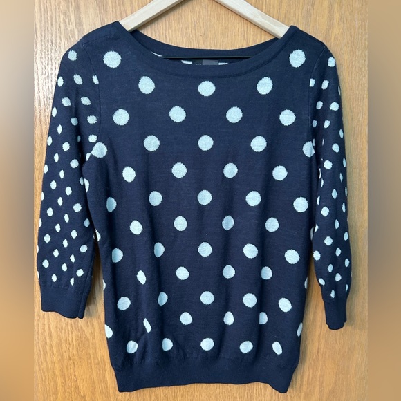 The Limited sweater, navy blue with polka dots, large Limited Sweater reversible - Picture 2 of 16